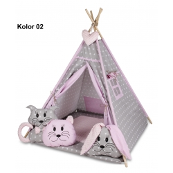 Namiot TIPI TEEPEE mata+3 poduszeczki zwierzaczki